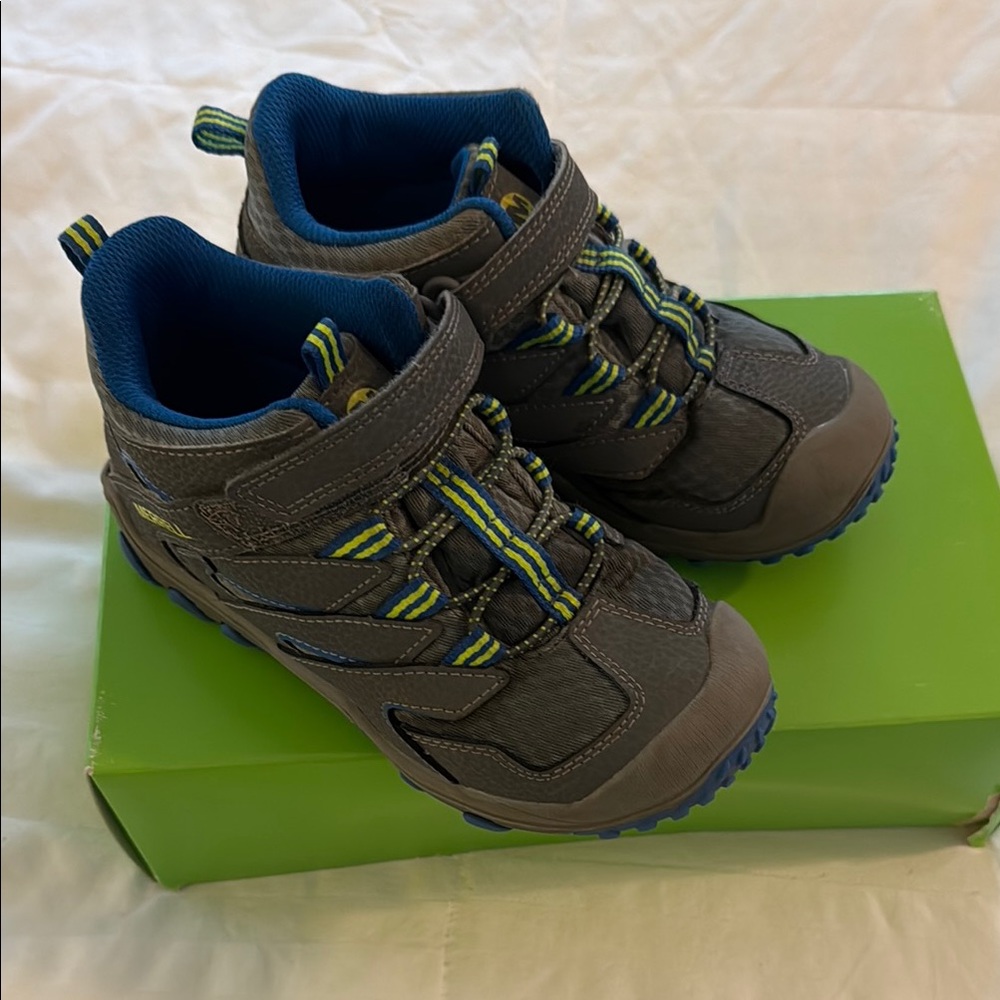Gray and Blue Kids Hiking Shoes